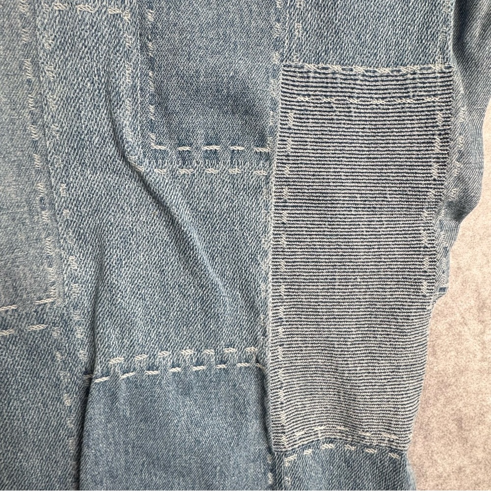 Patchwork Denim Jeans high rise straight leg 90’s grunge wide leg light wash 30 - Picture 5 of 8